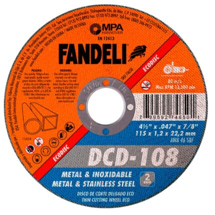 disco de corte 115 x 1.0 x 22.2 metal inox