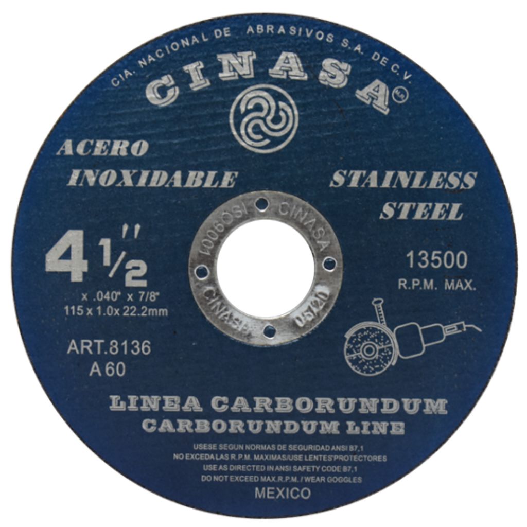 8136 disco de corte 115 acero inox