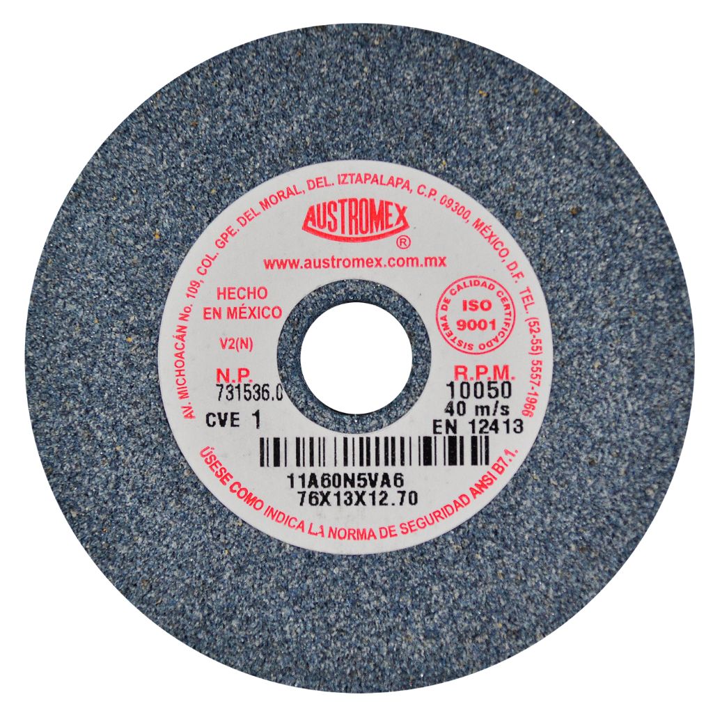 Rueda Abrasiva para esmerilar todo tipo de acero, hierro forjado de 76 x 13 x 12.70 mm Rueda Abrasiva para esmerilar todo tipo de acero, hierro forjado de 76 x 13 x 12.70 mm