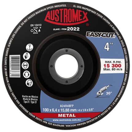 disco de desbaste 100 mm para metal 6.4 mm