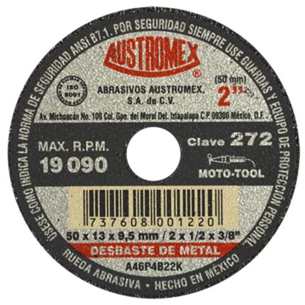 Rueda Abrasiva para desbaste de metalde 50 x 13 x 9.53 mm