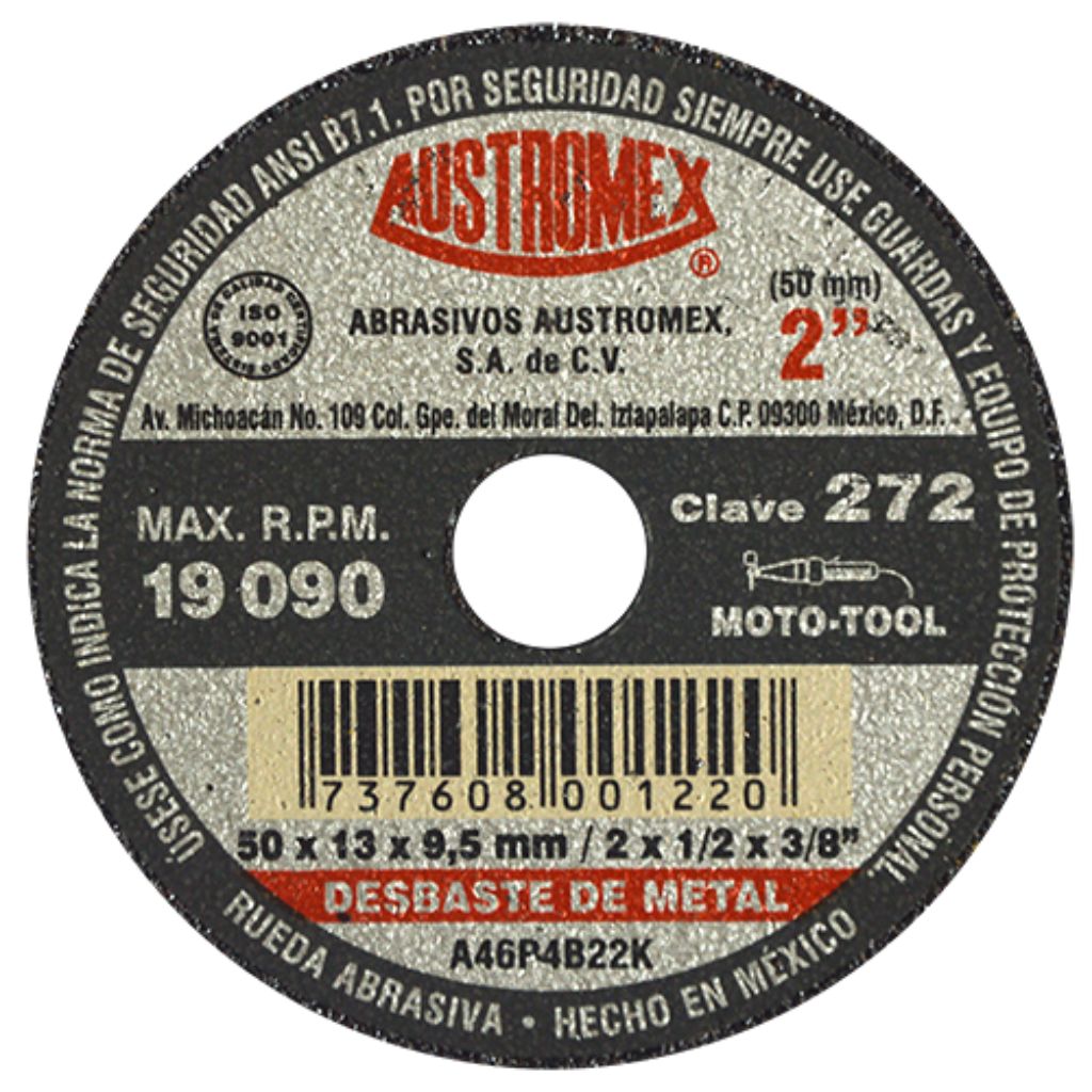 Rueda Abrasiva para desbaste de metalde 50 x 13 x 9.53 mm Rueda Abrasiva para desbaste de metalde 50 x 13 x 9.53 mm