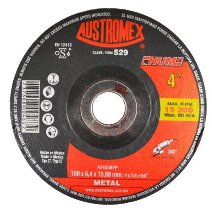 disco de desbaste 100 mm para metal 6.4 mm