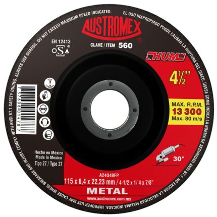 disco de desbaste 115 mm para metal 6.4 mm