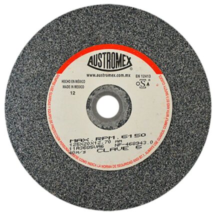 Rueda Abrasiva para esmerilar todo tipo de acero, hierro forjado de 125 x 20 x 12.70 mm