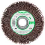 Rueda flap con centro metálico de óxido de aluminio, grano 40, de 150 x 50 x 25.4 mm