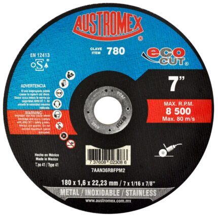 disco inox 180 mm corte metal