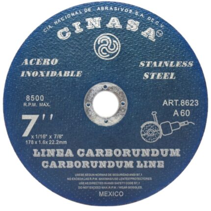 DISCO DE CORTE 177 X 1.6 X 22.2 ACERO INOX 8623